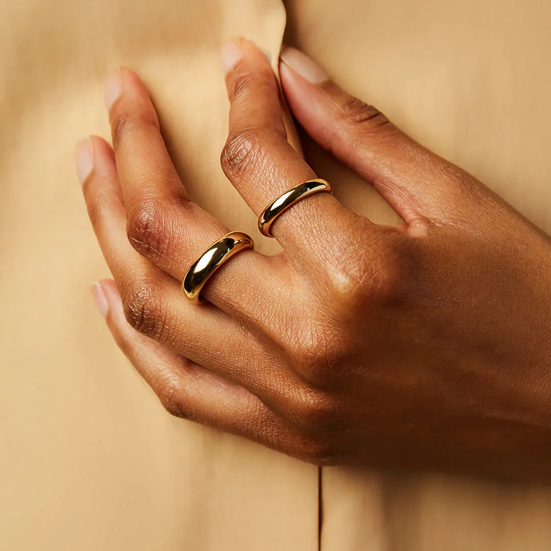 Eloane – Anillo dorado de acero inoxidable