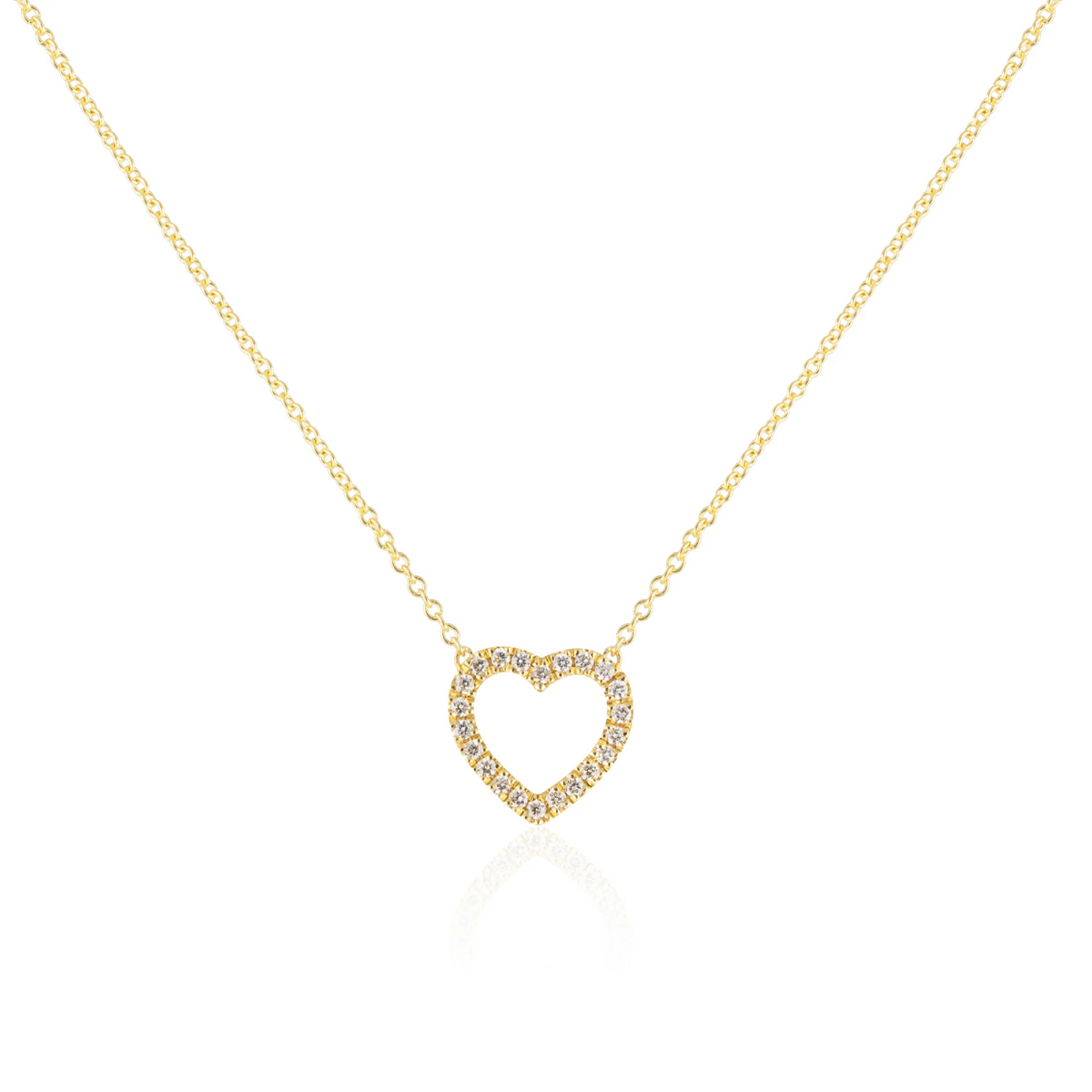 Collar pequeño de amor - Collar en forma de corazón con oro y diamantes