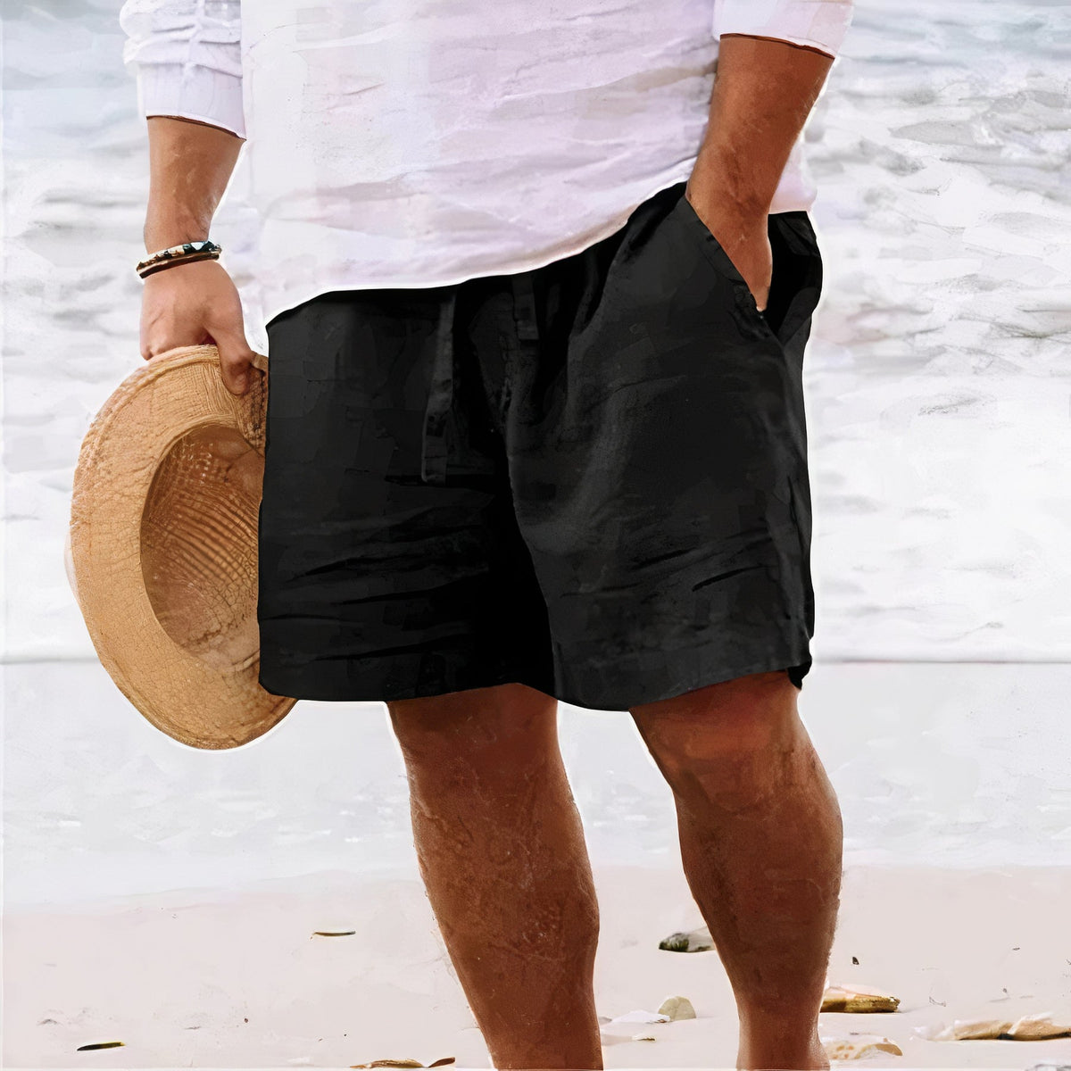 Martin - Pantalones cortos casuales de corte holgado para hombres