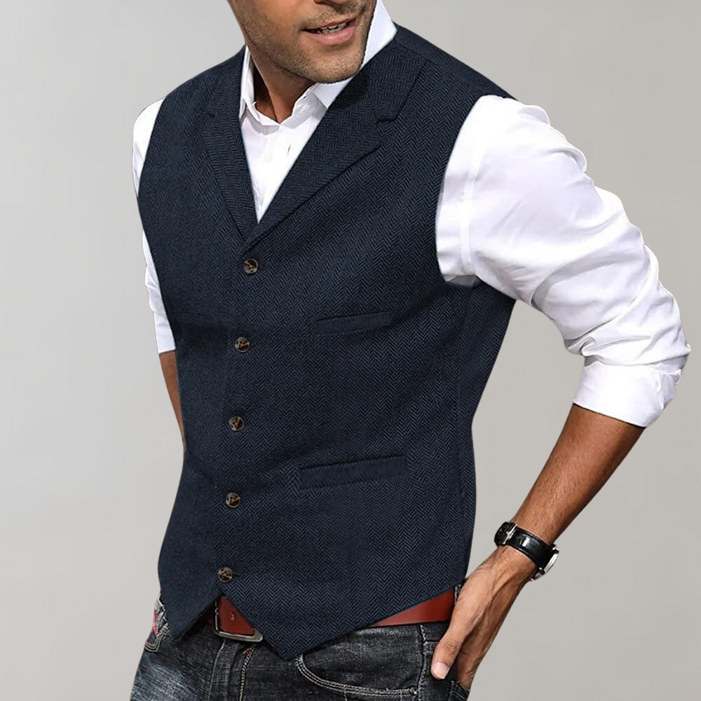 Benedicto - Chaleco Elegante de Tela para Hombre | Moda