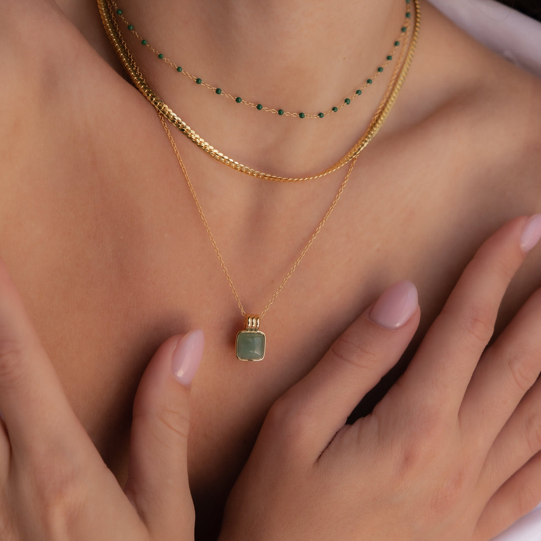 Collar de jade con colgante - Collar de jade resplandeciente