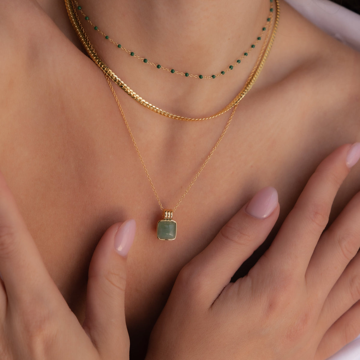 Collar de jade con colgante - Collar de jade resplandeciente