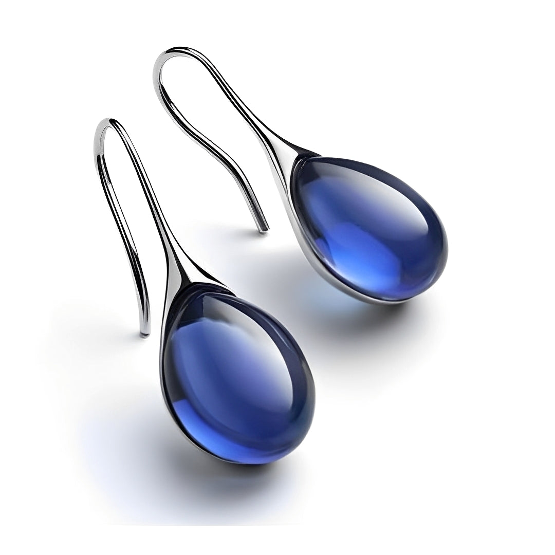 Karen – Pendientes colgantes de cristal en tonos dorados y plateados