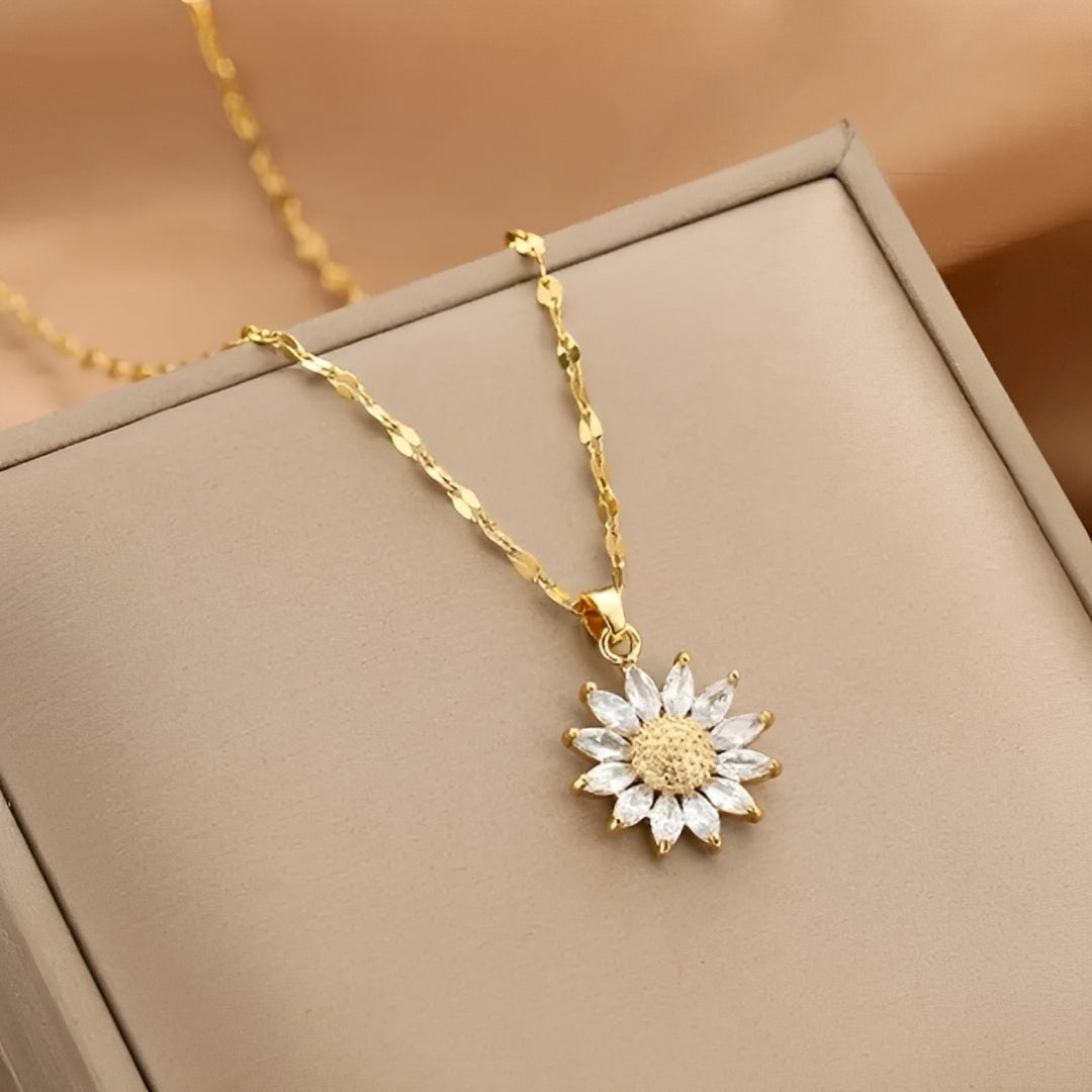 Manon – Collar girasol resplandeciente en dorado