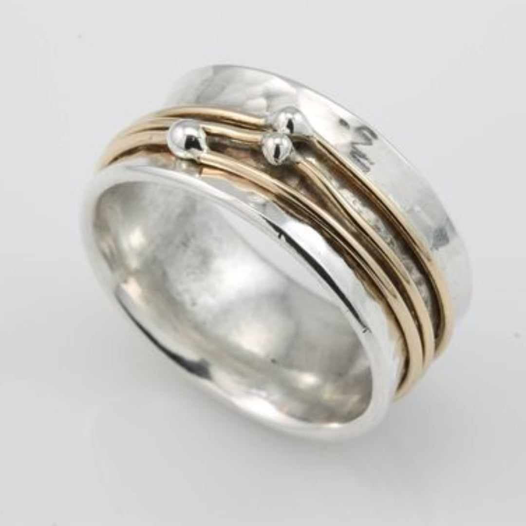 Shane – anillo plateado con acabado dorado