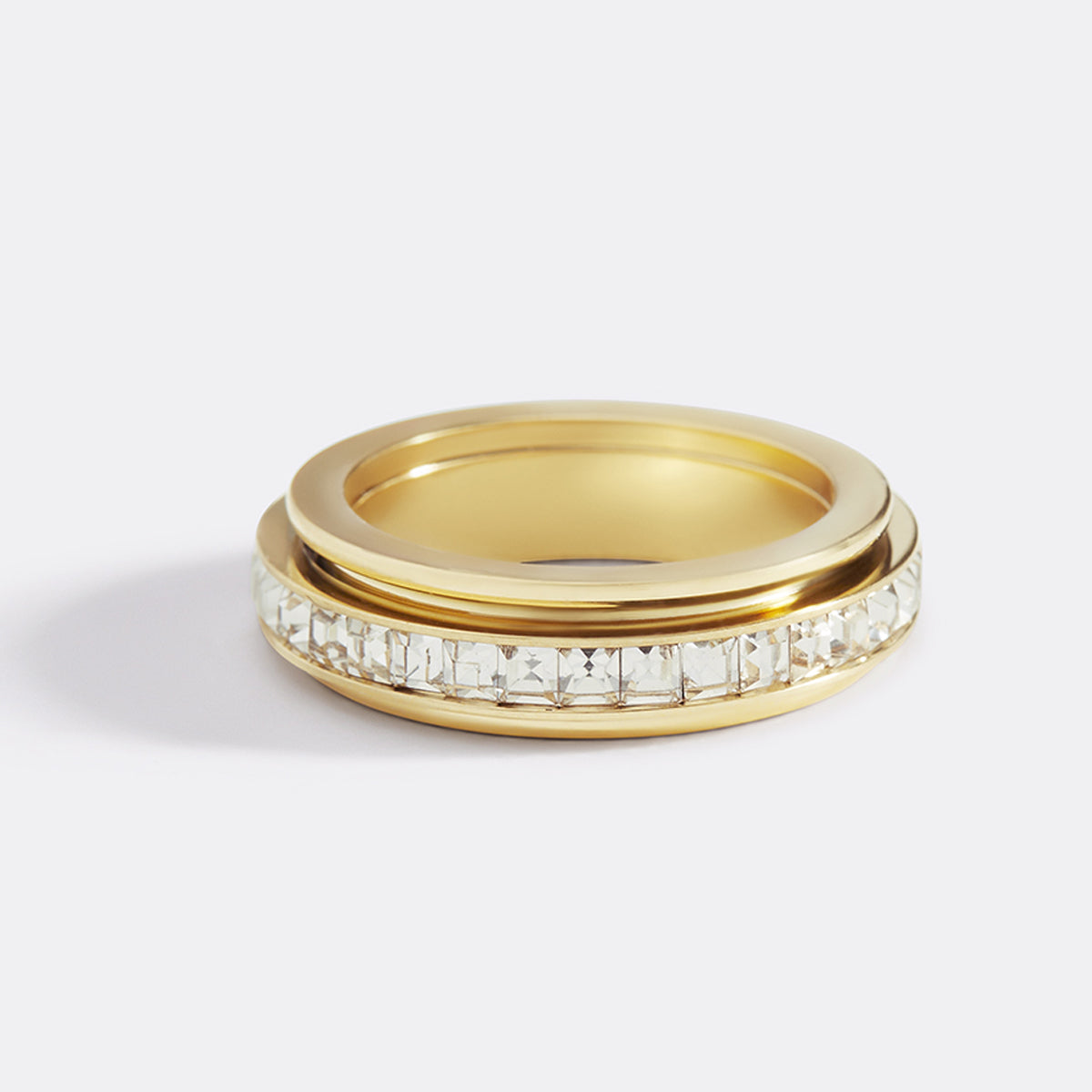 Alessia – Anillo fidget giratorio con acento de cristal
