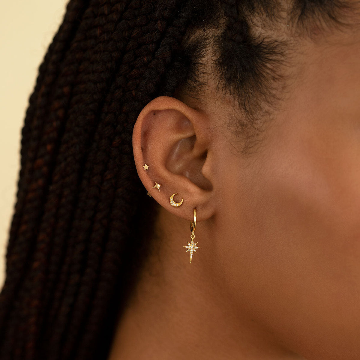 Kathryn - Pendientes de estrella con brillo