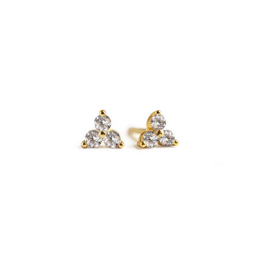 Pendientes de trébol pavé pequeños