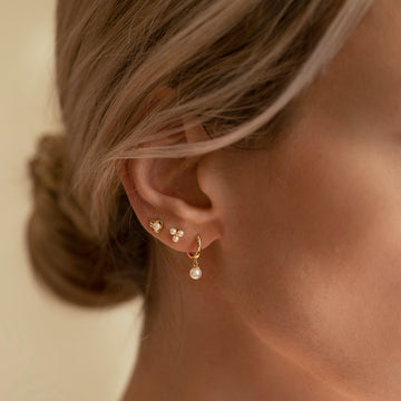 Isabella - Pendientes Trinity con perlas