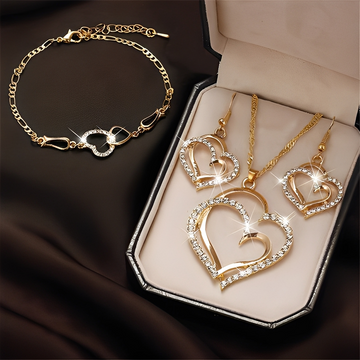 Celia – Conjunto Collar y Pendientes Romántico en Oro