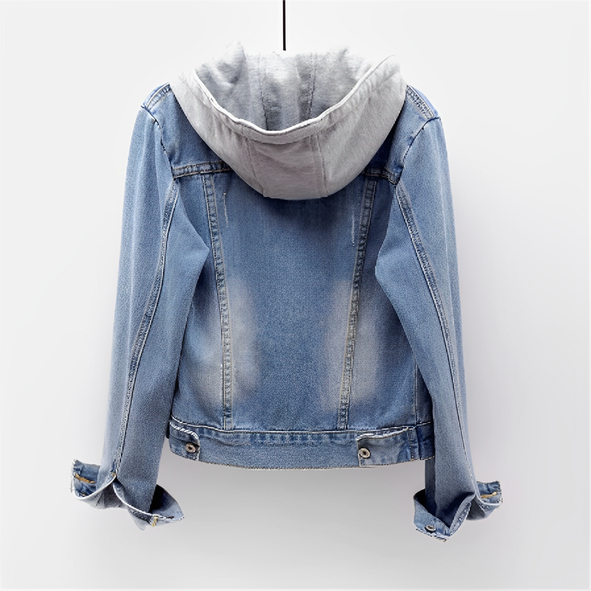Adah - Chaqueta Vaquera de Manga Larga con Capucha Desmontable