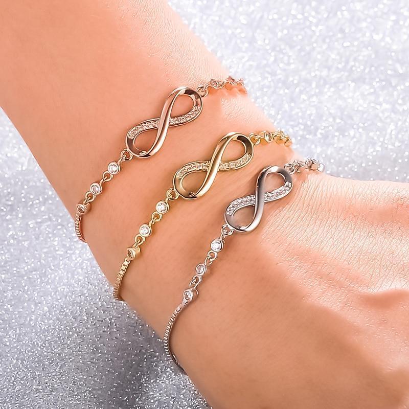 Megan – Pulsera ajustable de infinito en plata