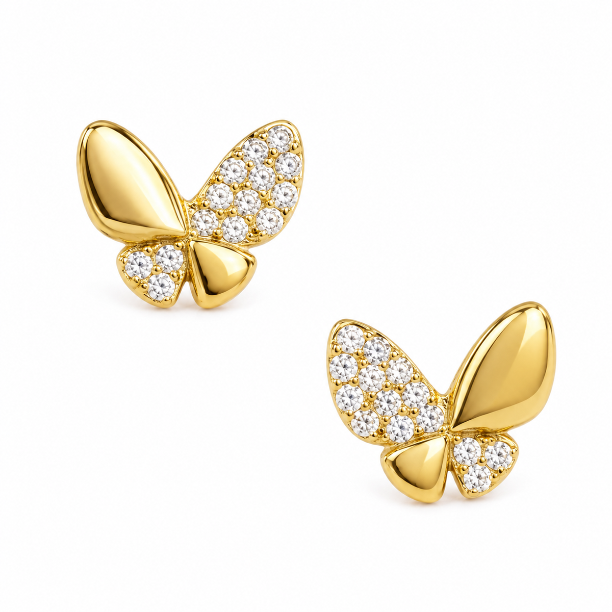 Pendientes de mariposa con cristales pavé