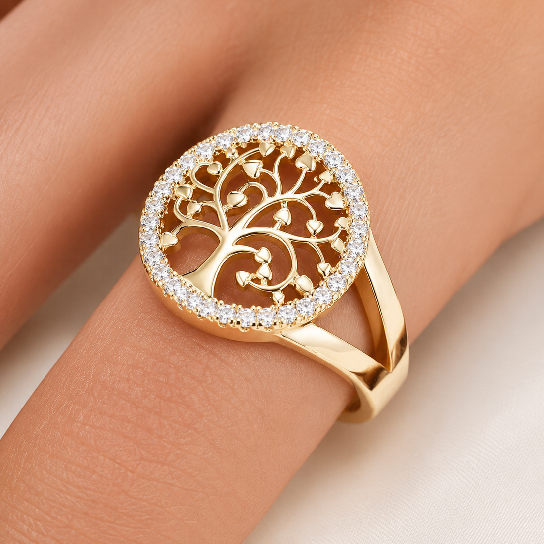 Yelina – Anillo árbol de la vida en oro o plata