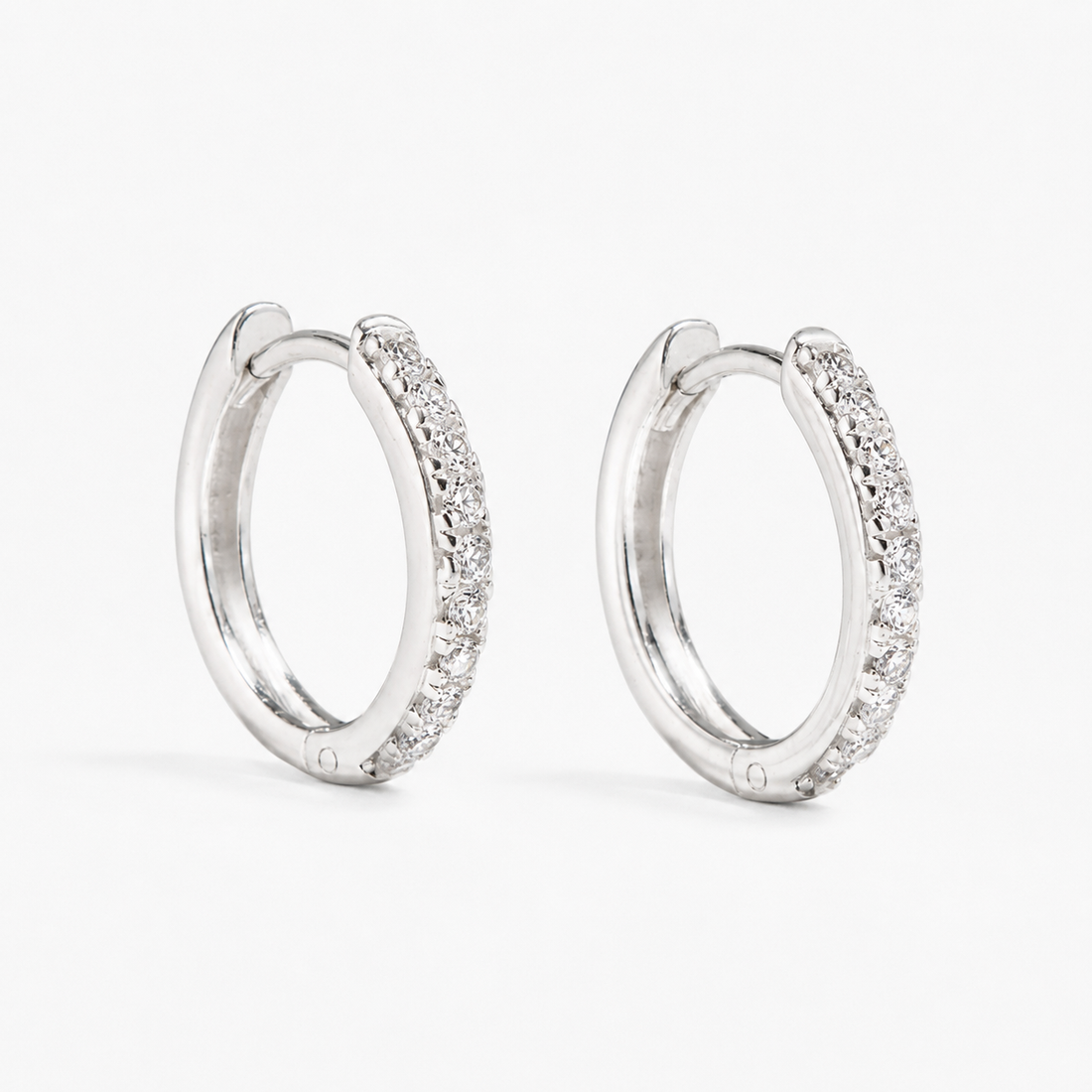 Manda - Aros de plata con pavé pequeño