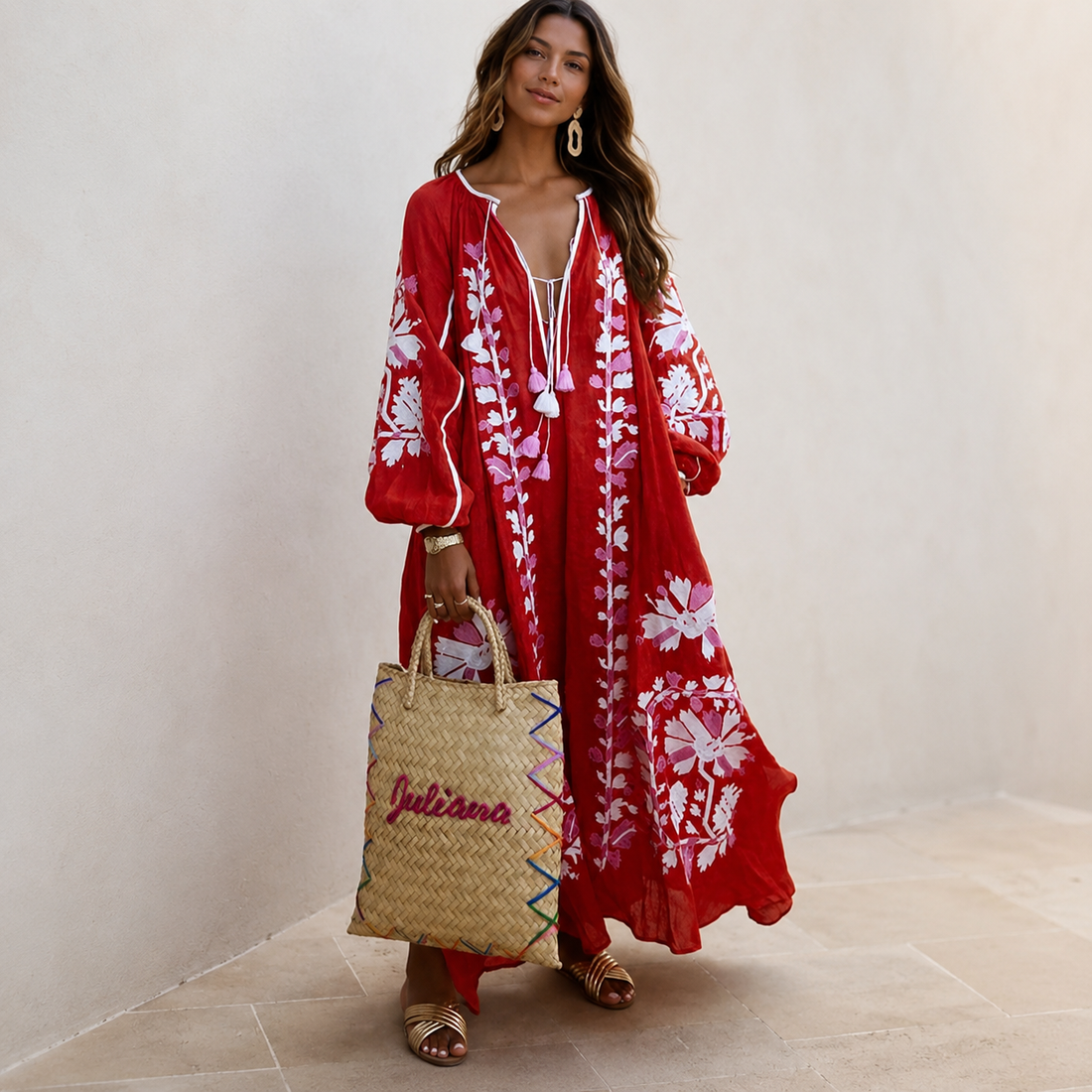 Nelia - Vestido bohemio casual de verano con estampado floral