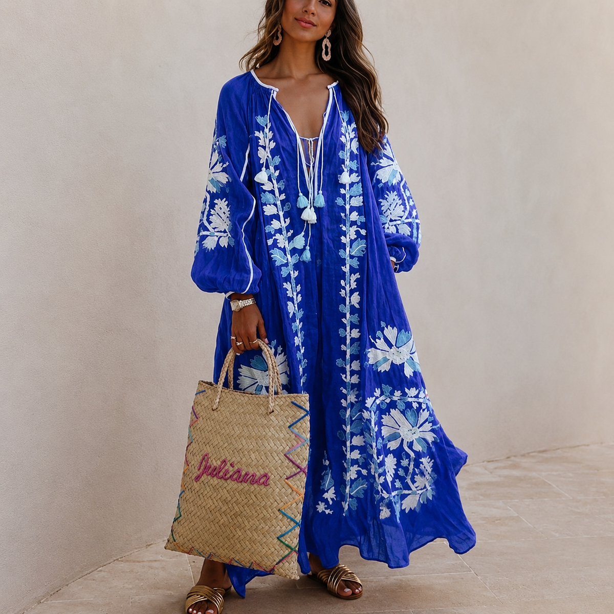 Nelia - Vestido bohemio casual de verano con estampado floral