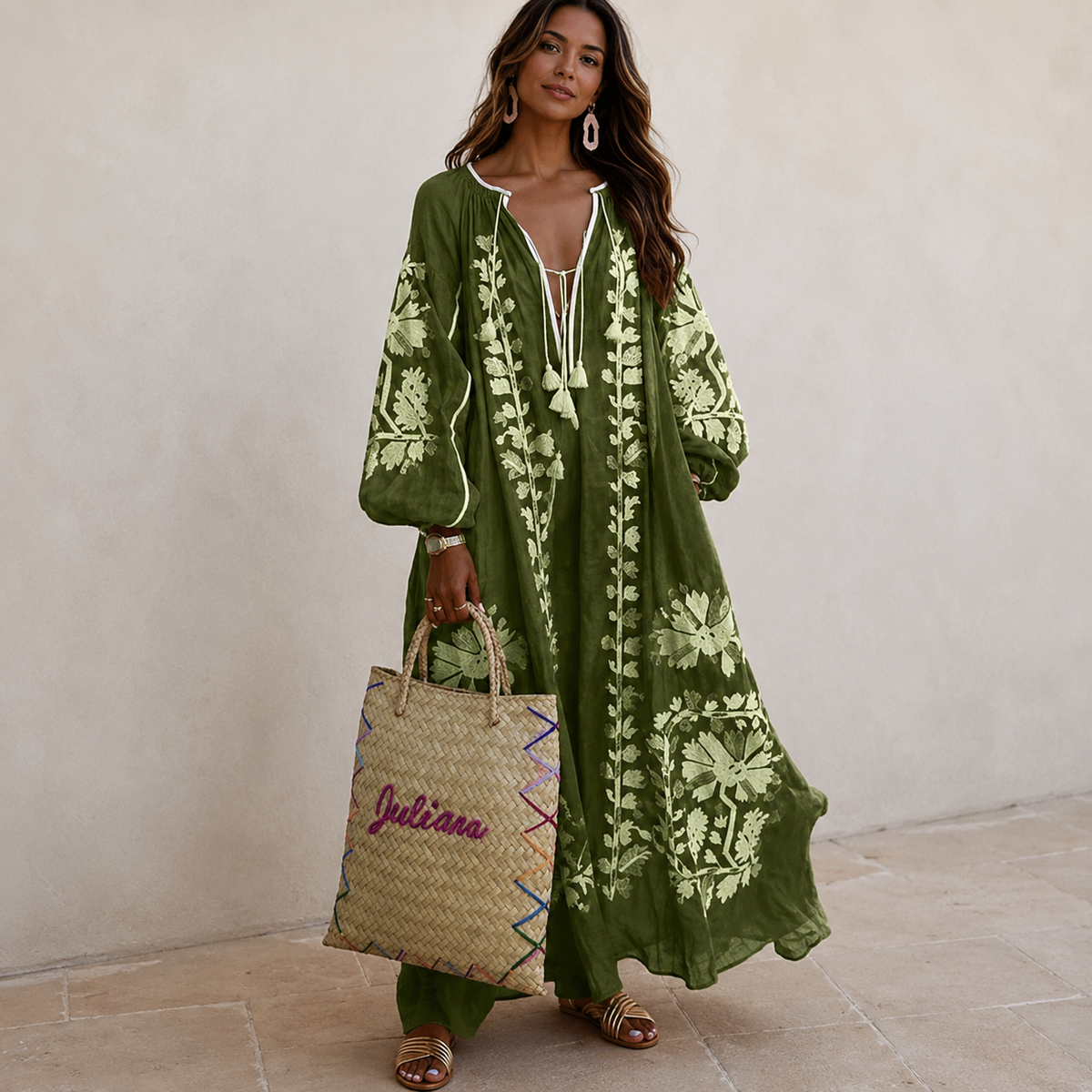 Nelia - Vestido bohemio casual de verano con estampado floral