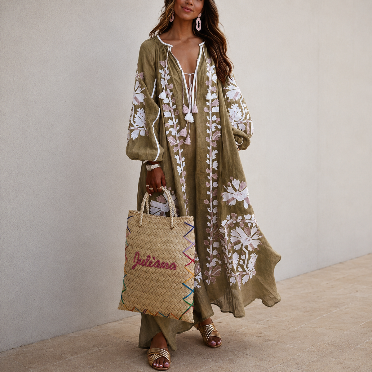 Nelia - Vestido bohemio casual de verano con estampado floral
