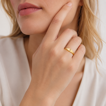 Anillo minimalista con nombre | Anillo minimalista con letra grabada