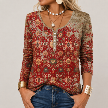Hilde - Suéter elegante con estampado azteca