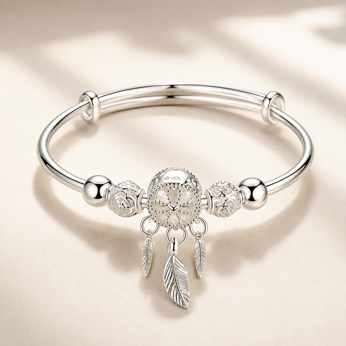 Aiyana – Pulsera atrapasueños regulable en plata 925