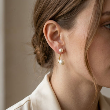 Mav – Pendientes elegantes de perla doble