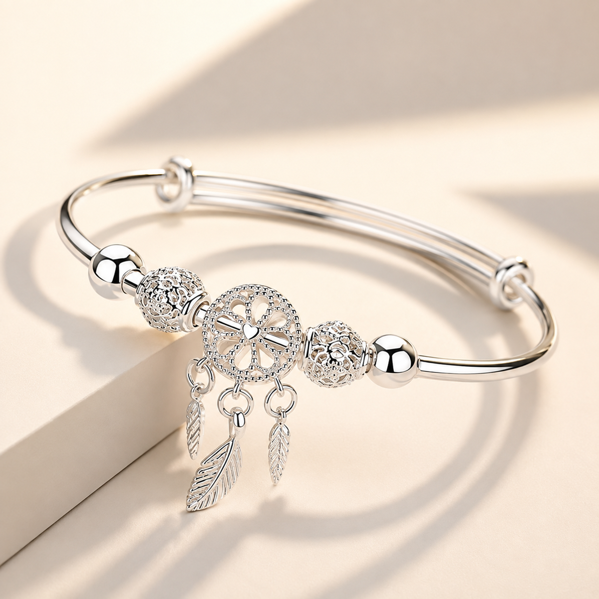 Aiyana – Pulsera atrapasueños regulable en plata 925