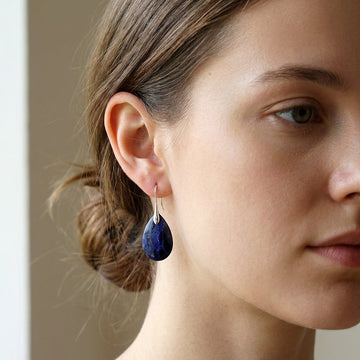 Kris – Pendientes vintage chic con piedra azul