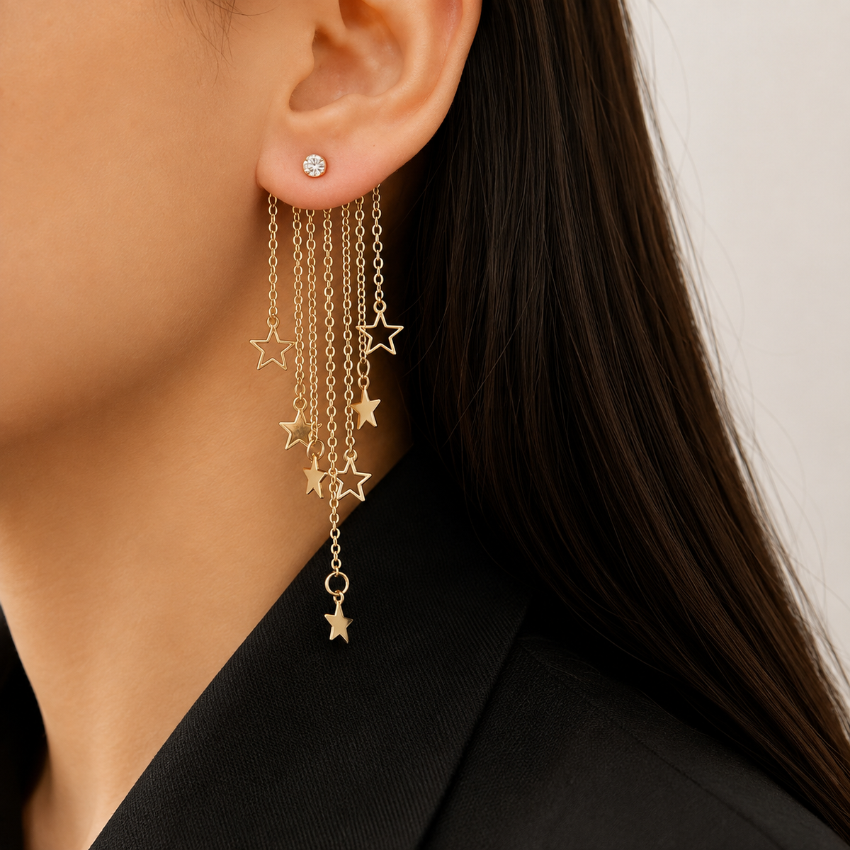 Valerie – Pendientes colgantes de estrella con borlas