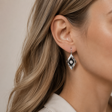 Nova – Pendientes vintage elegantes de perlas y plata