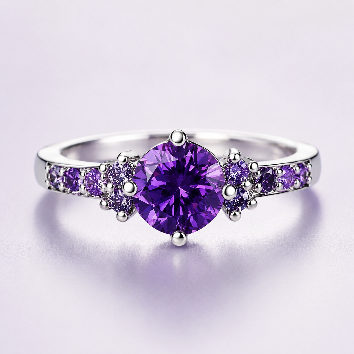 Coralie – Anillo de amatista violeta