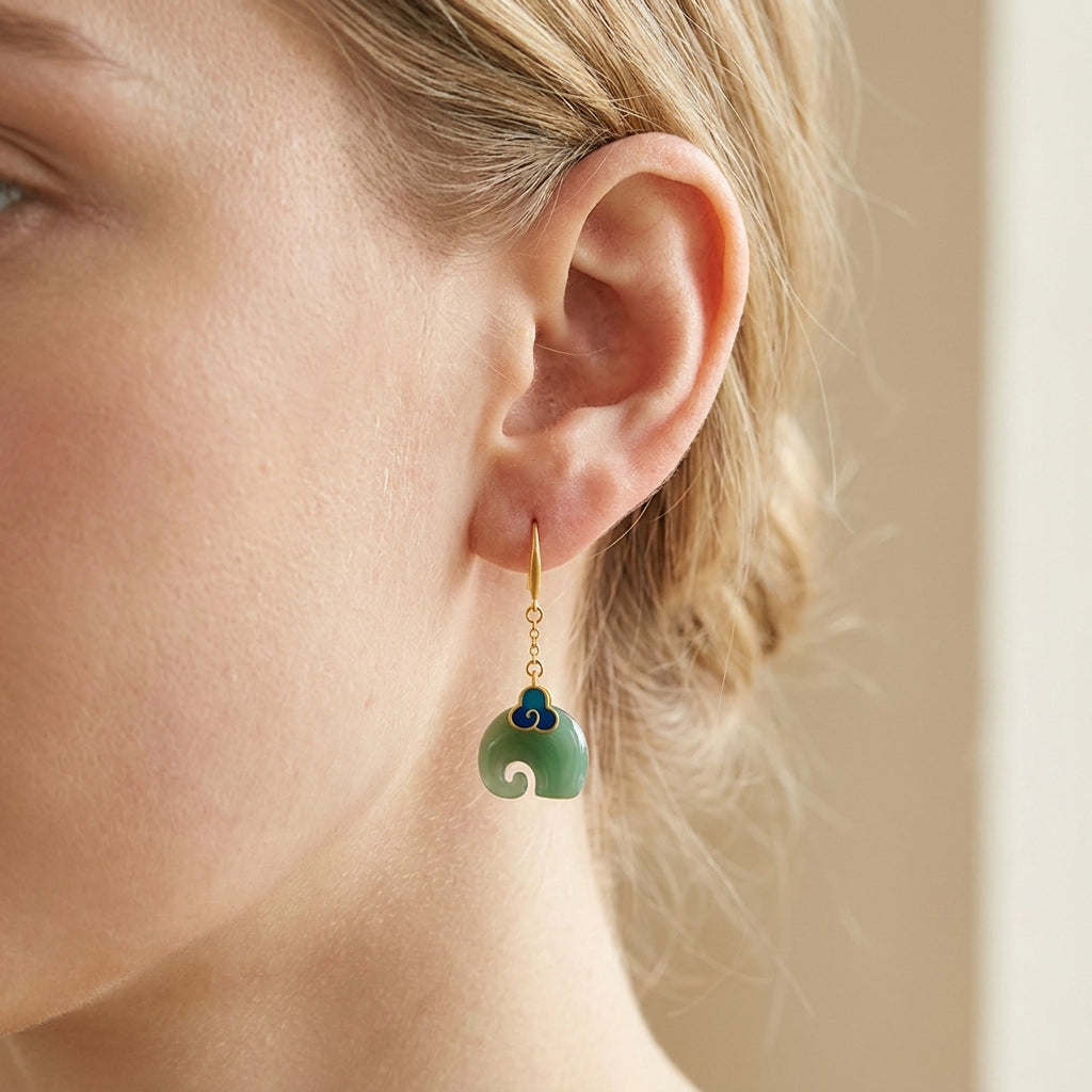 Elly – Pendientes sofisticados con detalle retro en verde