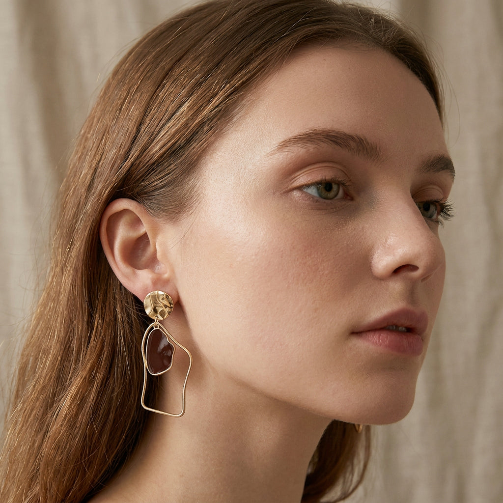 Rhia – Pendientes con colgantes irregulares