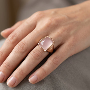 Sophia – anillo cuadrado vintage de oro rosa