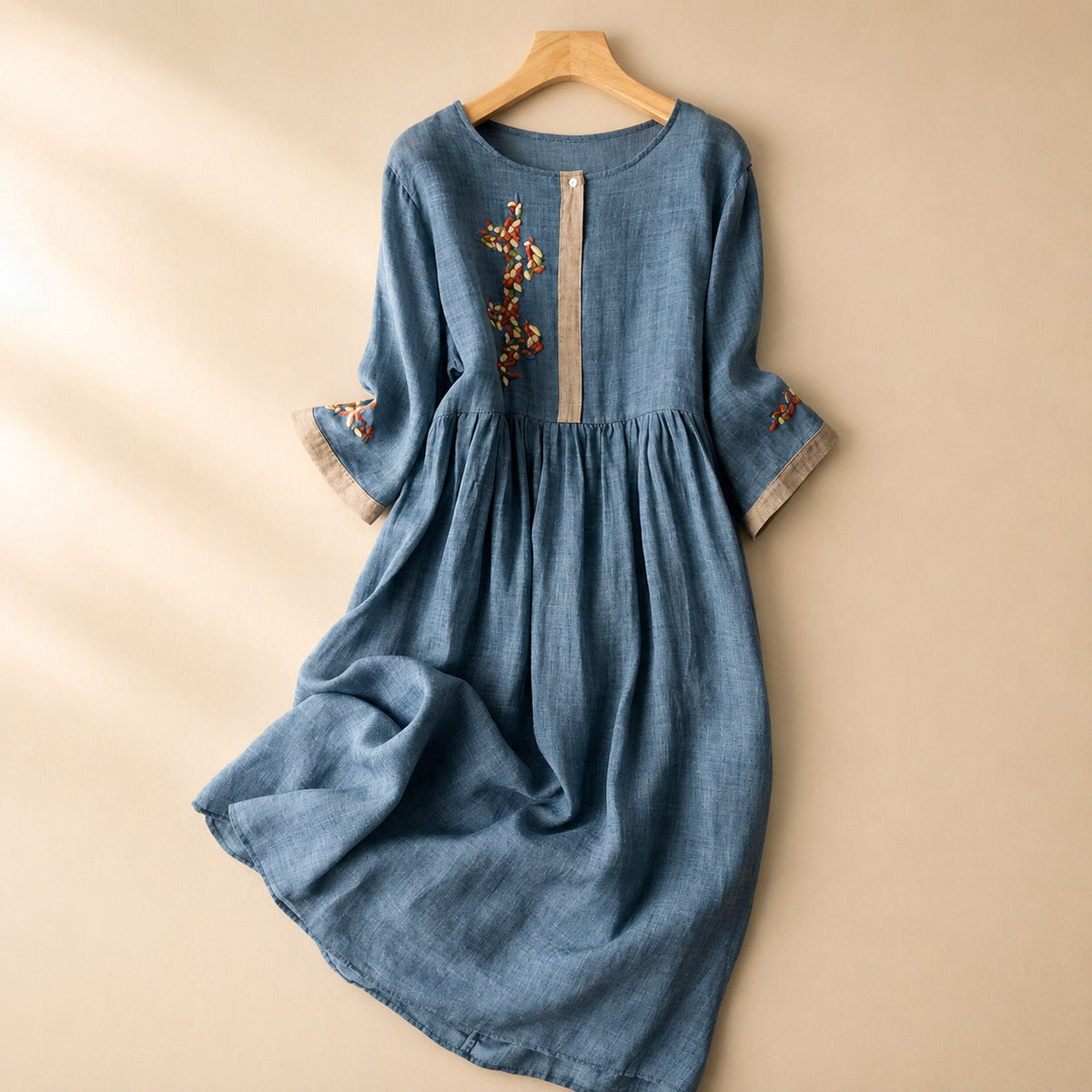 Laura - Vestido Boho Relajado Bordado