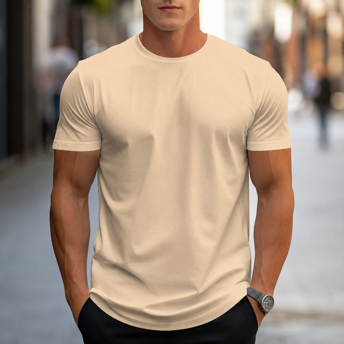 Owen - Camiseta casual y lisa para hombres