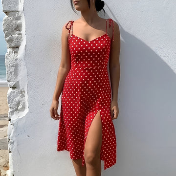 Ryley - Vestido Midi de Lunares Elegante