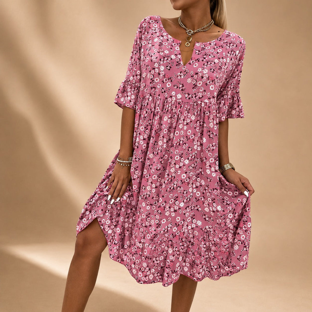 Lilian - Vestido Elegante Floral y Suelto