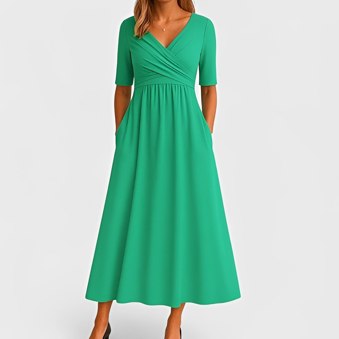Piper - Vestido Midi de Manga Corta