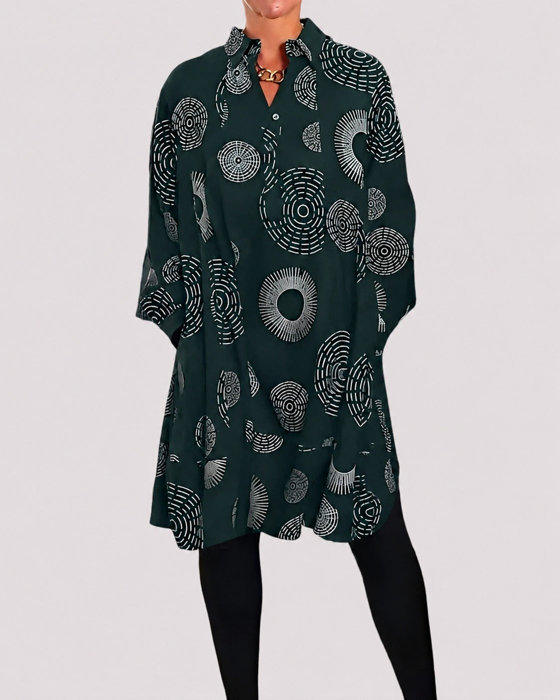 Lacie - Vestido Suelto con Solapa