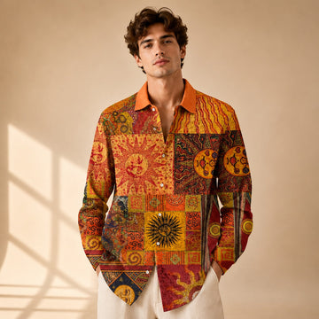 Neil - Camisa Artística de Manga Larga Impresa