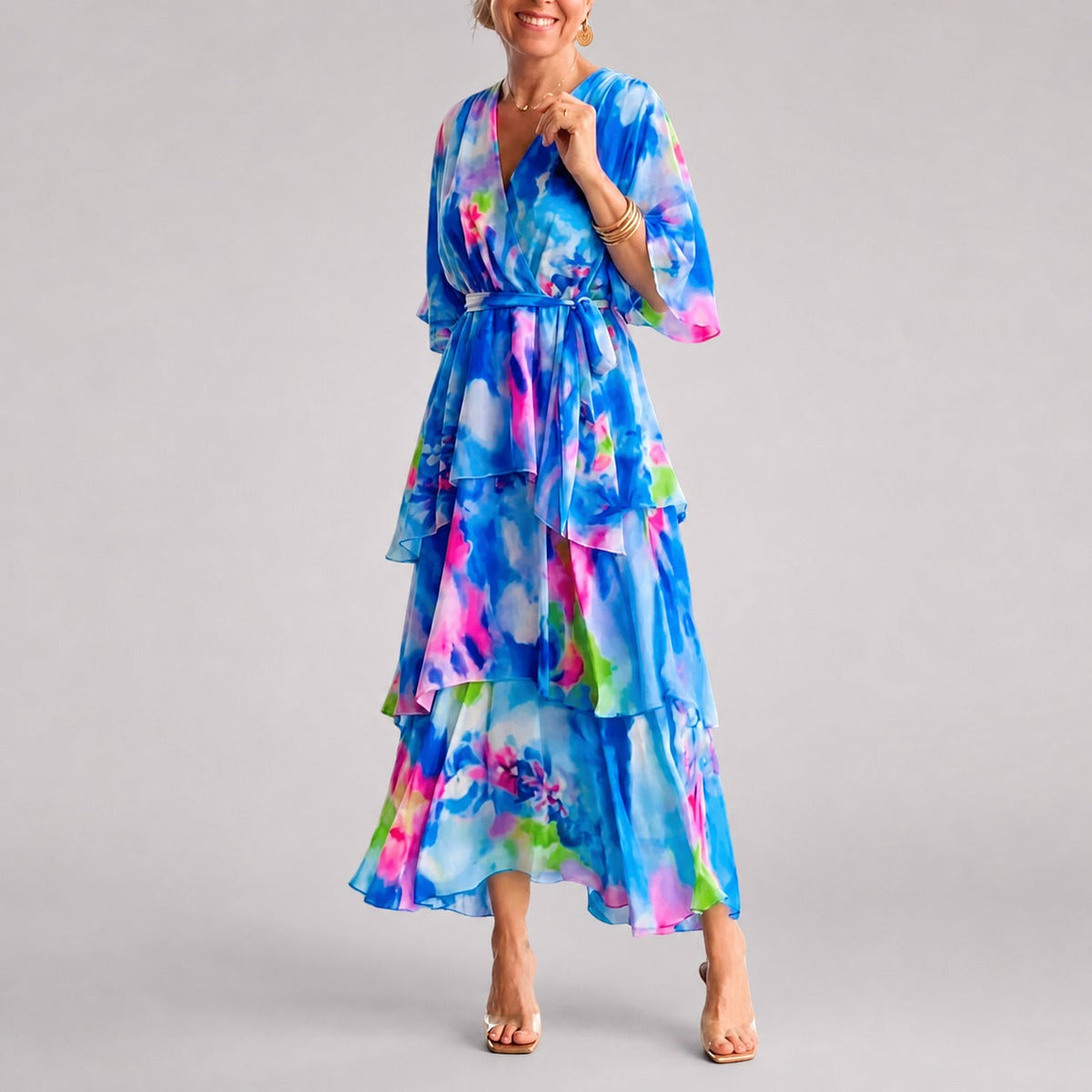 Denise - Vestido de Capas Estiloso
