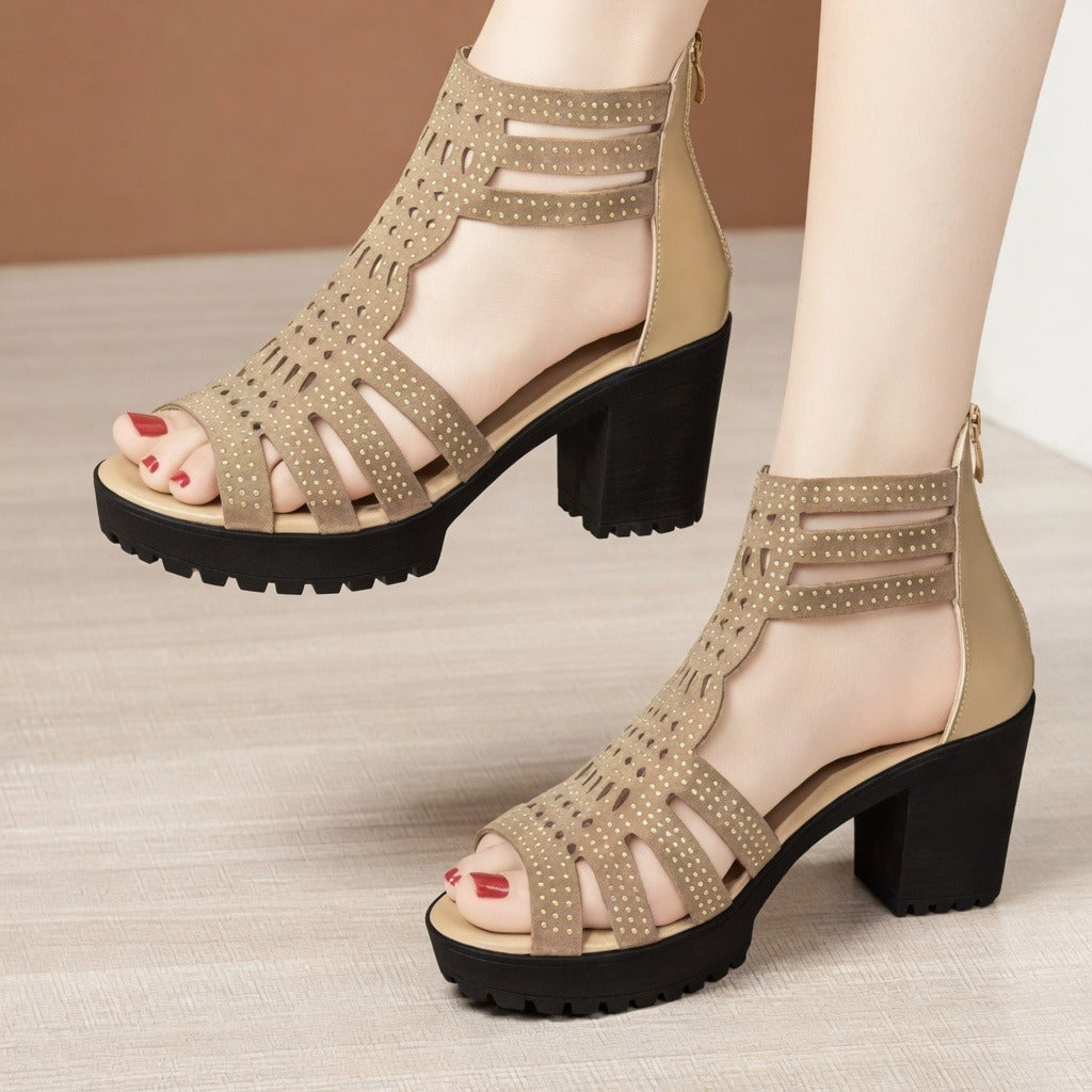 Krishan - Sandalias de Tacón con Estilo