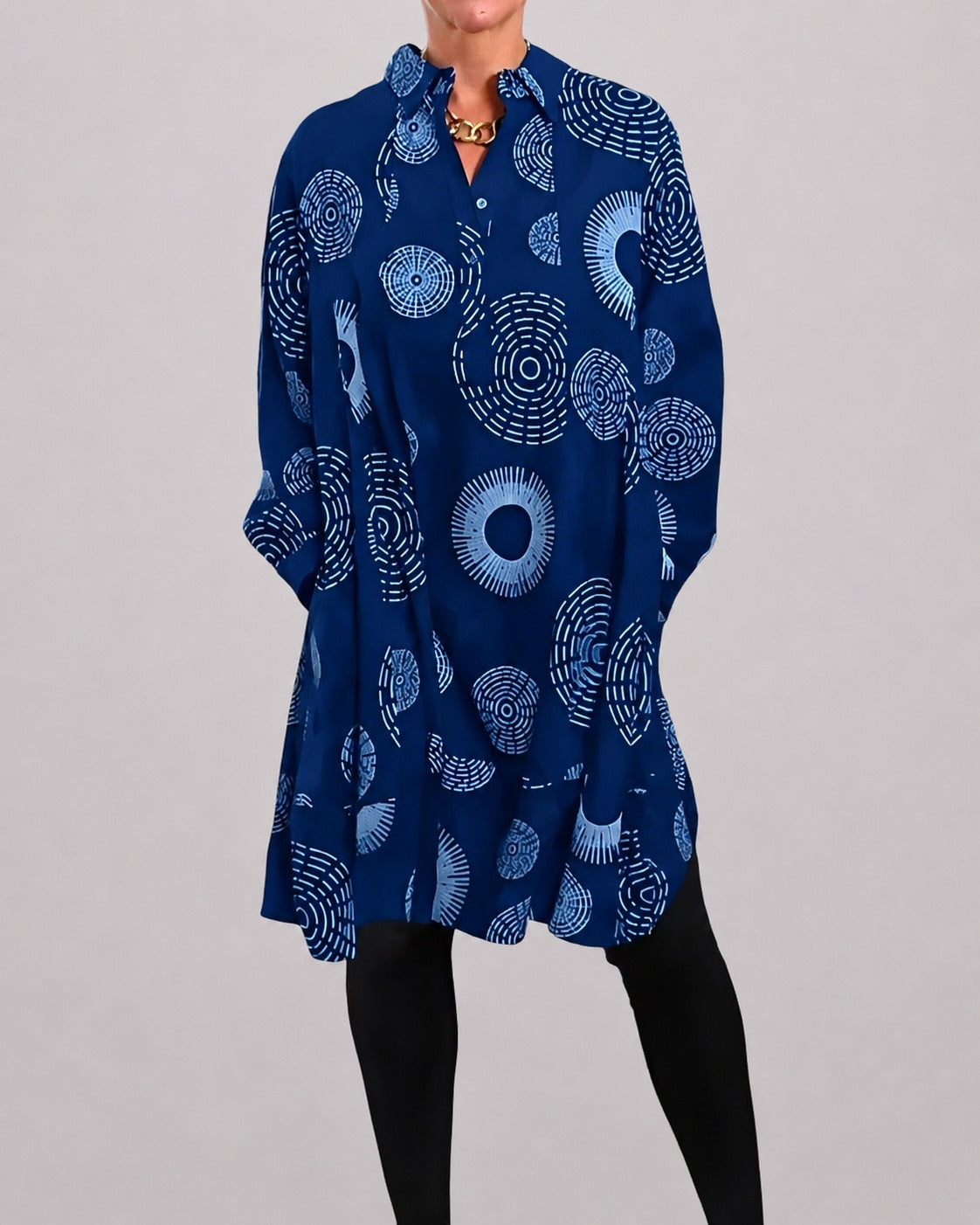 Lacie - Vestido Suelto con Solapa