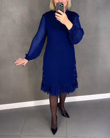Gabriela - Vestido de Lunares de Manga Larga Elegante
