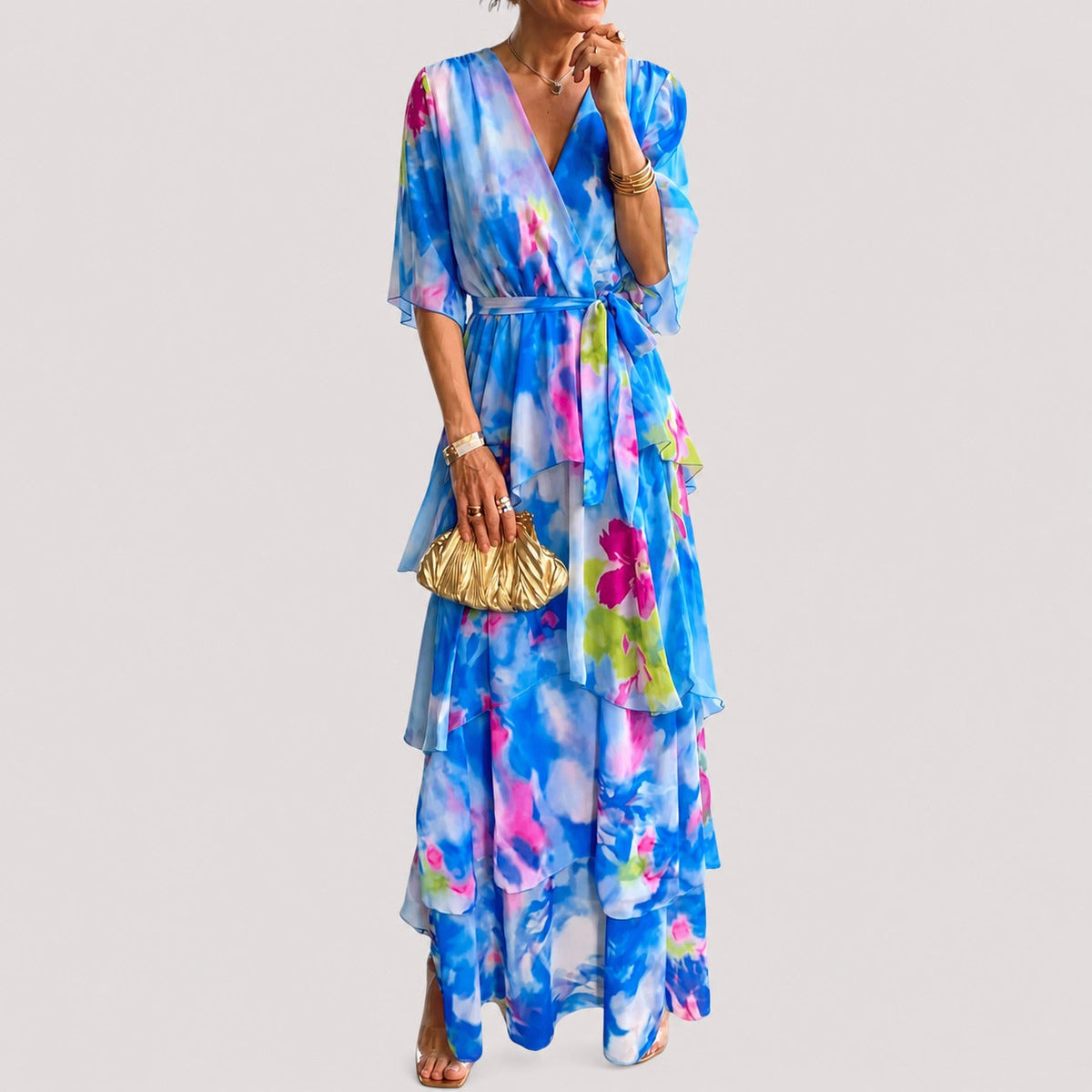 Denise - Vestido de Capas Estiloso