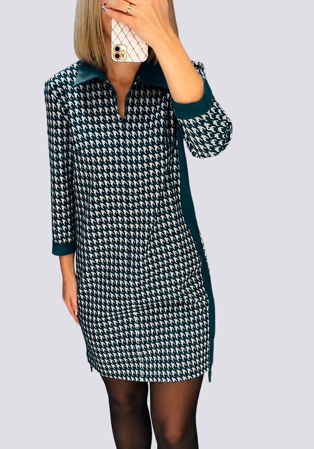 Saskia - Vestido Mini con Solapa Elegante