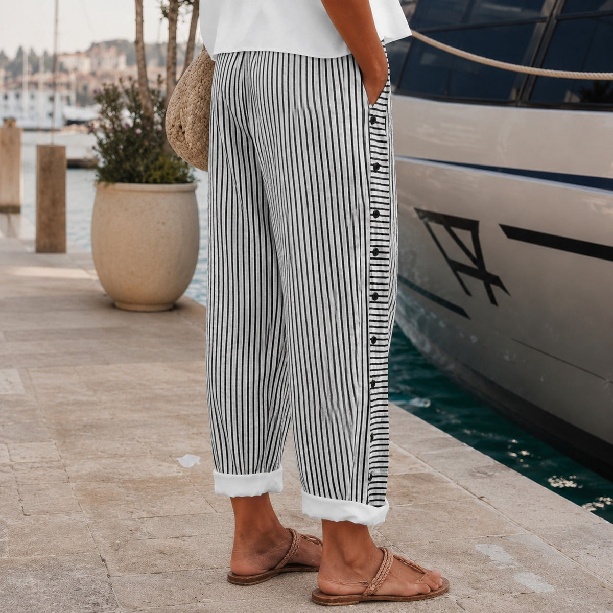 Rachael - Pantalones Relajados con Bolsillos Laterales