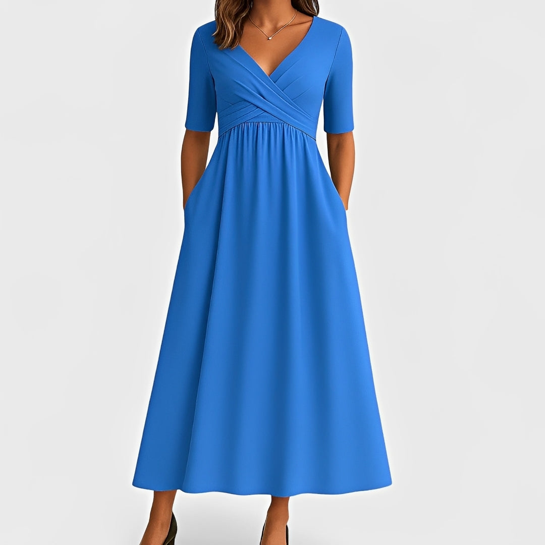 Piper - Vestido Midi de Manga Corta